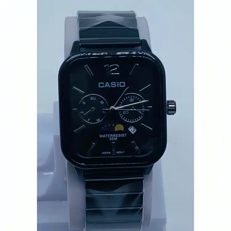 Montre Casio 50M – Couleur Argentin noir et argent 
Marque: Casio