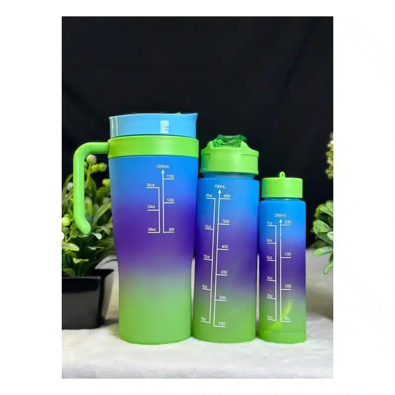 Ensemble gourde 3 pièces coloré dégradé T2